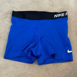 blue nike pro compression shorts